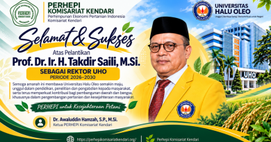 Selamat dan Sukses atas Pelantikan  Prof. Dr. Ir. H. Takdir Saili, M.Si.  Sebagai Rektor Universitas Halu Oleo